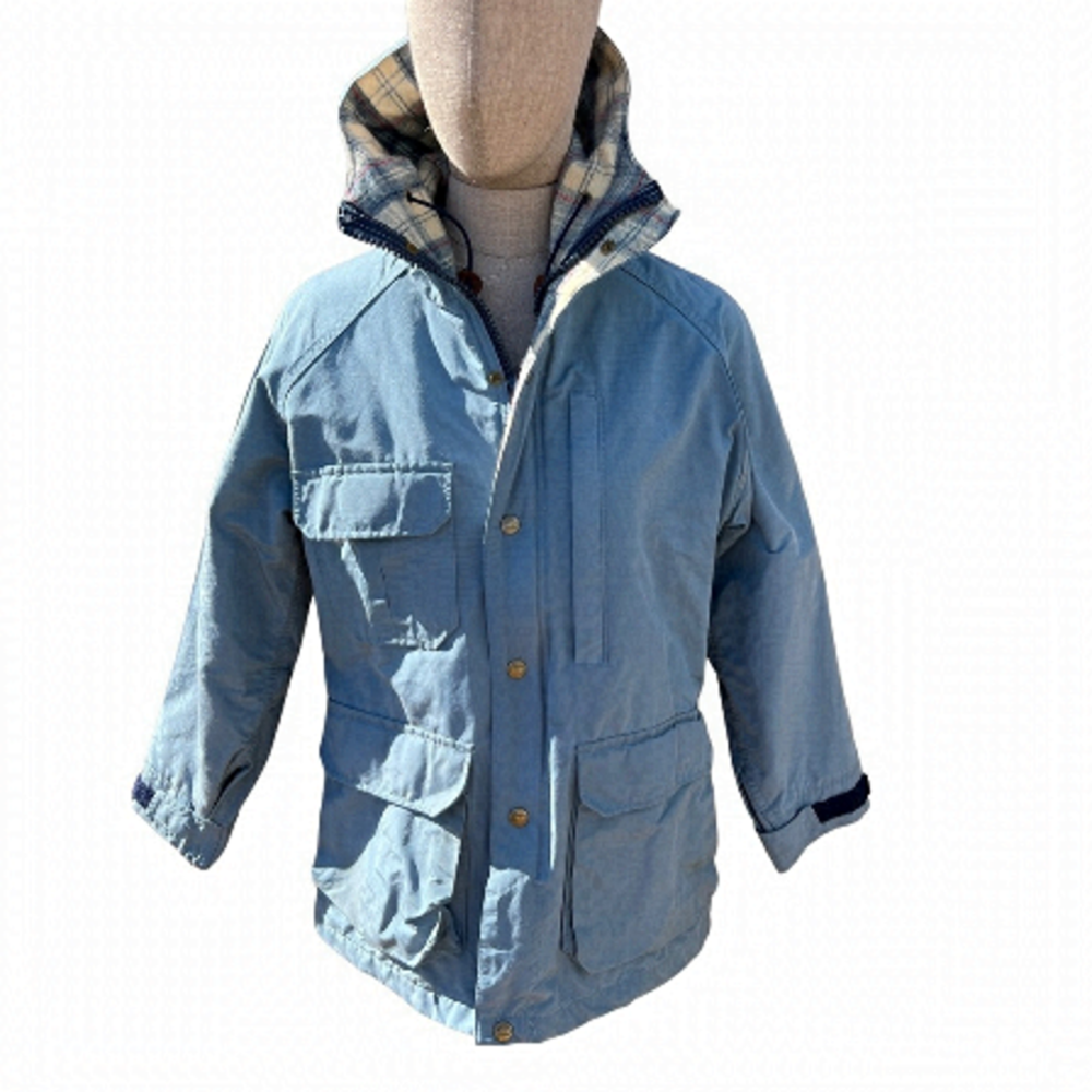 Woolrich Vintage Full Zip/Snap-Up Plaid Blanket Lined Hooded Jacket